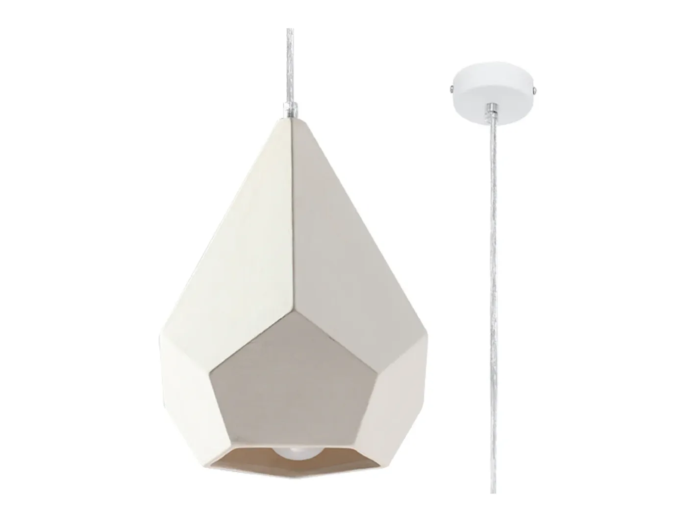 Sollux Lighting Lámparas colgantes Litch moderno de cerámica - 1 fuentes luminosas 3000K - L.25 x A.135 cm - Blanco Sale