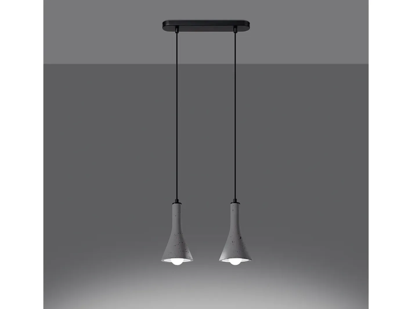Hot Sollux Lighting Lámparas colgantes Lum moderno de concreto - 2 fuentes luminosas 4000K - L.34 x A.113 cm - Gris