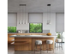 Sollux Lighting Lámparas colgantes Lum moderno de concreto - 3 fuentes luminosas 4000K - L.46 x A.110 cm - Gris