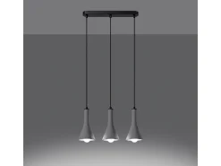 Sollux Lighting Lámparas colgantes Lum moderno de concreto - 3 fuentes luminosas 4000K - L.46 x A.110 cm - Gris