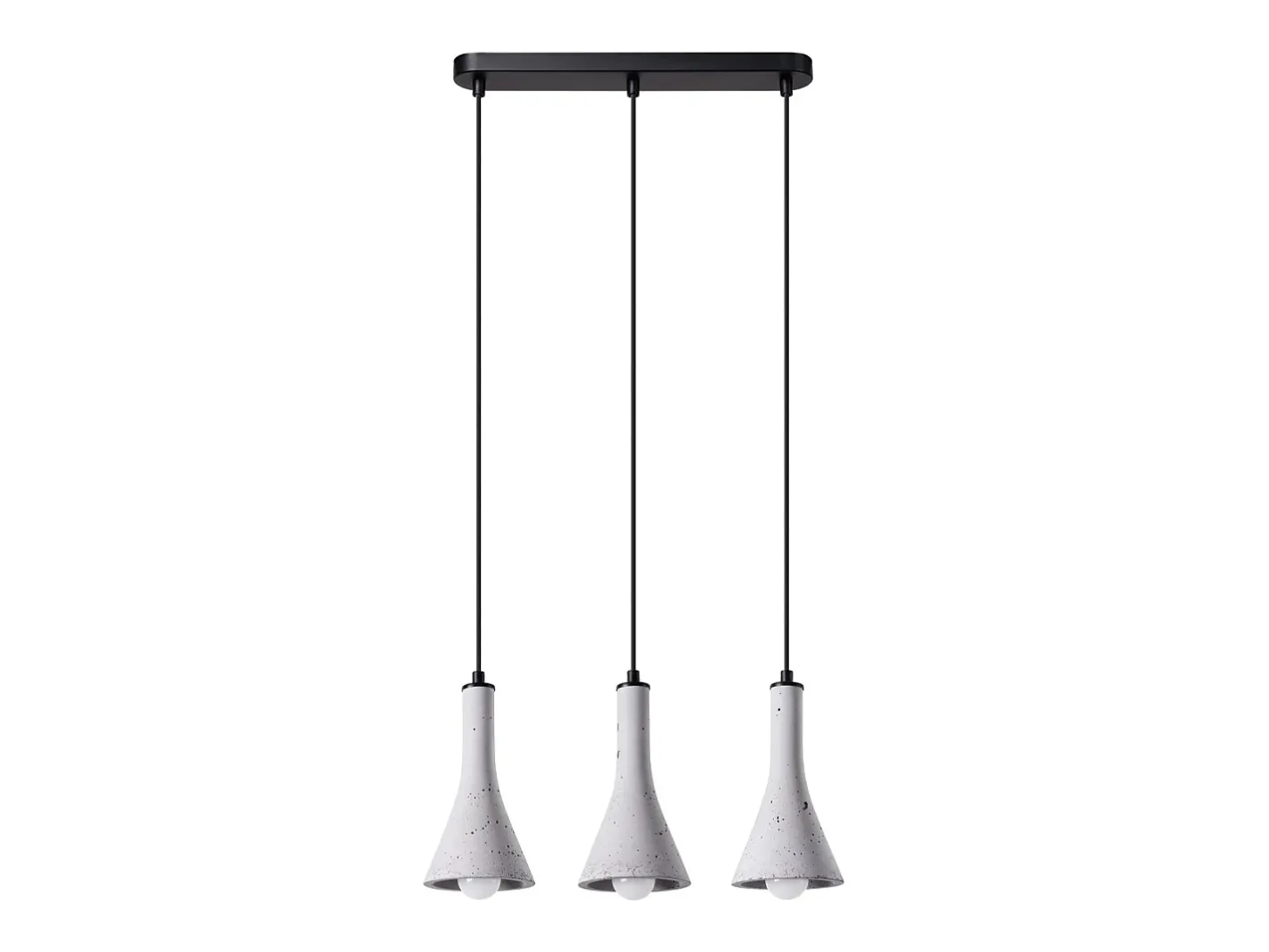 Sollux Lighting Lámparas colgantes Lum moderno de concreto - 3 fuentes luminosas 4000K - L.46 x A.110 cm - Gris