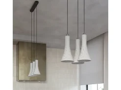 Sollux Lighting Lámparas colgantes Lum moderno de concreto - 3 fuentes luminosas 4000K - L.46 x A.110 cm - Gris