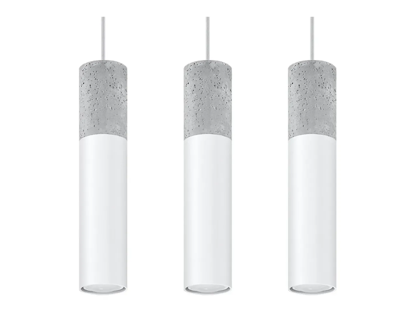 Sollux Lighting Lámparas colgantes Lume moderno de acero/hormigón - 3 fuentes luminosas 3000K - L.45 x A.90 cm - /gris Blanco Online