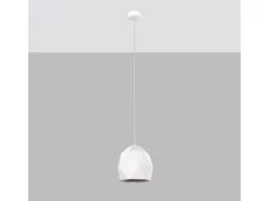 Sollux Lighting Lámpara Suspendida-Lámparas colgantes Mintx moderno de cerámica - 1 fuentes luminosas 3000K - L.20 x A.125 cm - Blanco