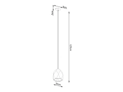 Sollux Lighting Lámpara Suspendida-Lámparas colgantes Mintx moderno de cerámica - 1 fuentes luminosas 3000K - L.20 x A.125 cm - Blanco
