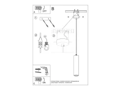Online Sollux Lighting Lámparas colgantes Neoic moderno de cerámica - 1 fuentes luminosas 3000K - L.8 x A.132 cm - Blanco
