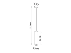 Online Sollux Lighting Lámparas colgantes Neoic moderno de cerámica - 1 fuentes luminosas 3000K - L.8 x A.132 cm - Blanco