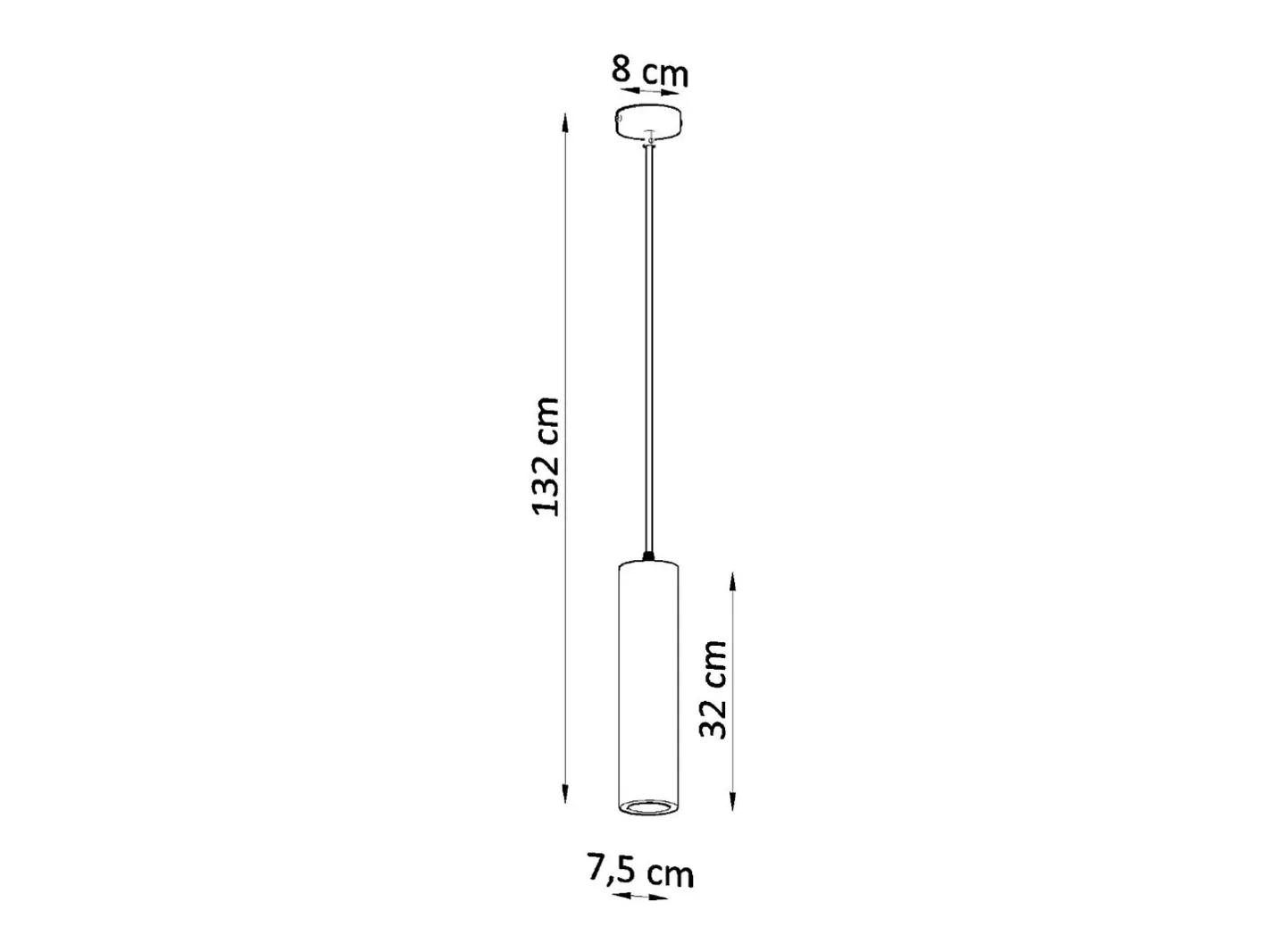 Online Sollux Lighting Lámparas colgantes Neoic moderno de cerámica - 1 fuentes luminosas 3000K - L.8 x A.132 cm - Blanco
