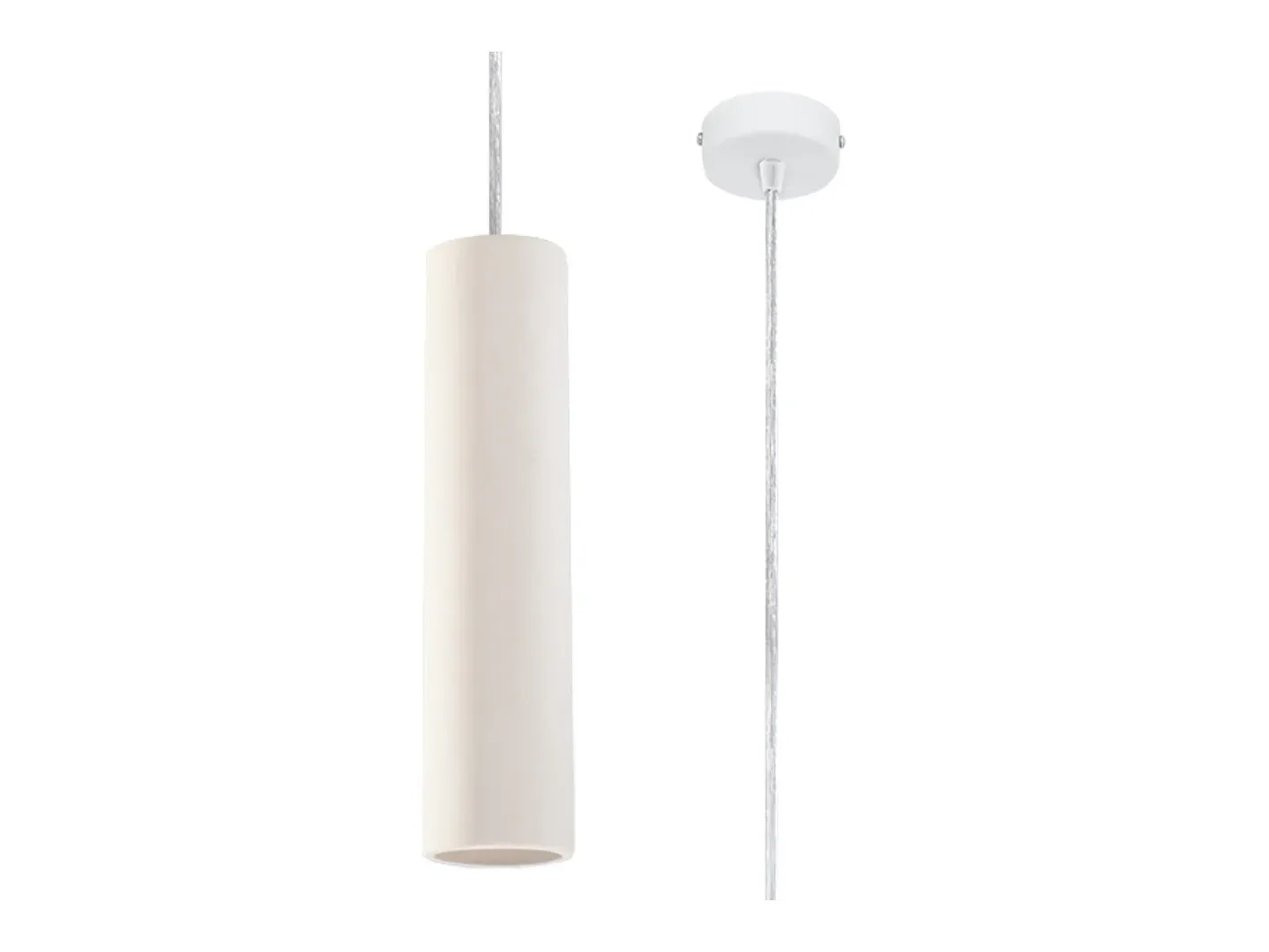 Online Sollux Lighting Lámparas colgantes Neoic moderno de cerámica - 1 fuentes luminosas 3000K - L.8 x A.132 cm - Blanco