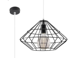 Sollux Lighting Lámpara Suspendida-Lámparas colgantes Neoteru industrial de acero - 1 fuentes luminosas 3000K - L.32 x A.120 cm - Negro