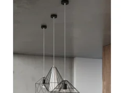 Sollux Lighting Lámpara Suspendida-Lámparas colgantes Neoteru industrial de acero - 1 fuentes luminosas 3000K - L.32 x A.120 cm - Negro