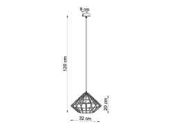 Sollux Lighting Lámpara Suspendida-Lámparas colgantes Neoteru industrial de acero - 1 fuentes luminosas 3000K - L.32 x A.120 cm - Blanco