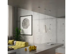Sollux Lighting Lámpara Suspendida-Lámparas colgantes Neoteru industrial de acero - 1 fuentes luminosas 3000K - L.32 x A.120 cm - Blanco
