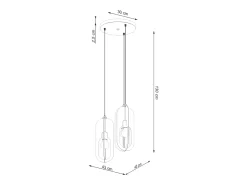 Sollux Lighting Lámparas Colgantes Nicus Moderno De Acero - 3 Fuentes Luminosas - L.43 X A.130 Cm - Blanco