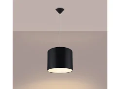 Sollux Lighting Lámparas Colgantes Nova Minimalista De Tela/Pvc - 1 Fuentes Luminosas - L.30 X A.88 Cm - Negro Outlet