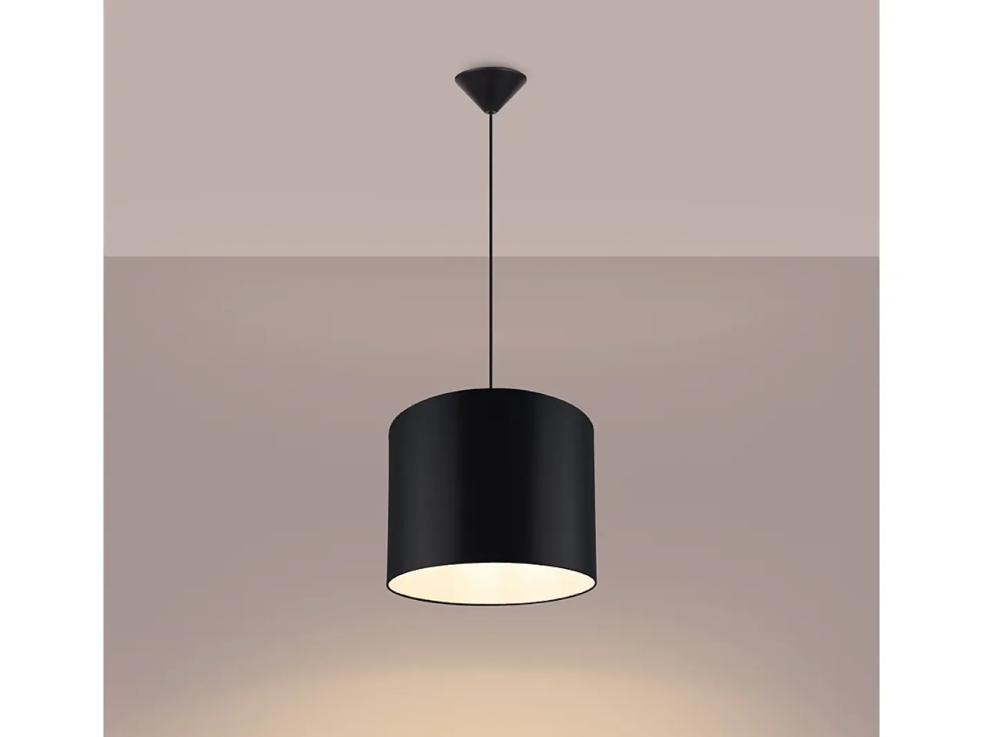 Sollux Lighting Lámparas Colgantes Nova Minimalista De Tela/Pvc - 1 Fuentes Luminosas - L.30 X A.88 Cm - Negro Outlet