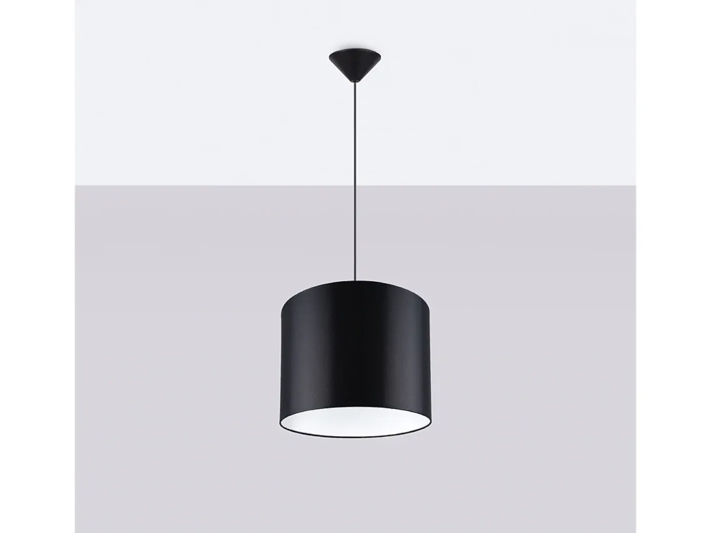 Sollux Lighting Lámparas Colgantes Nova Minimalista De Tela/Pvc - 1 Fuentes Luminosas - L.30 X A.88 Cm - Negro Outlet