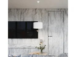 Sollux Lighting Lámpara Suspendida-Lámparas Colgantes Nova Minimalista De Tela/Pvc - 1 Fuentes Luminosas - L.40 X A.88 Cm - Blanco