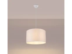 Sollux Lighting Lámpara Suspendida-Lámparas Colgantes Nova Minimalista De Tela/Pvc - 1 Fuentes Luminosas - L.40 X A.88 Cm - Blanco