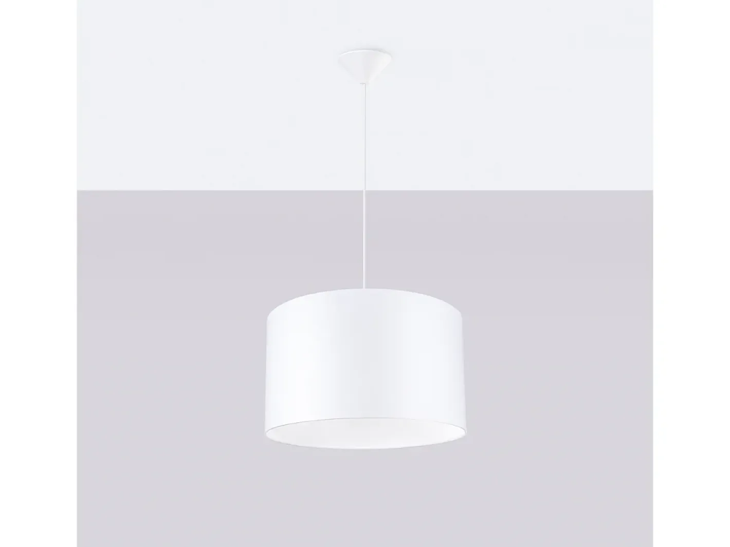 Sollux Lighting Lámpara Suspendida-Lámparas Colgantes Nova Minimalista De Tela/Pvc - 1 Fuentes Luminosas - L.40 X A.88 Cm - Blanco