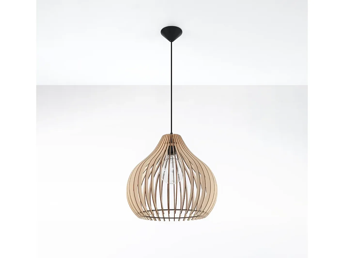 Discount Sollux Lighting Lámparas colgantes Novidera escandinavo de madera - 1 fuentes luminosas 3000K - L.40 x A.110 cm - madera natural Color natural claro
