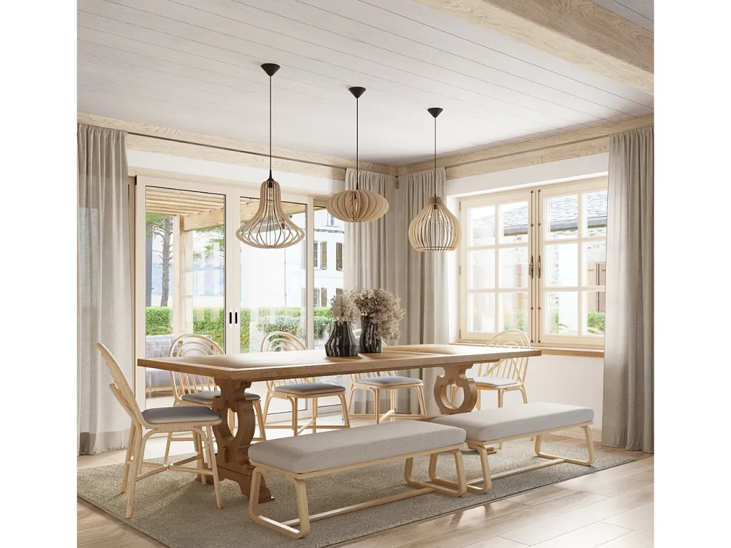 Discount Sollux Lighting Lámparas colgantes Novidera escandinavo de madera - 1 fuentes luminosas 3000K - L.40 x A.110 cm - madera natural Color natural claro