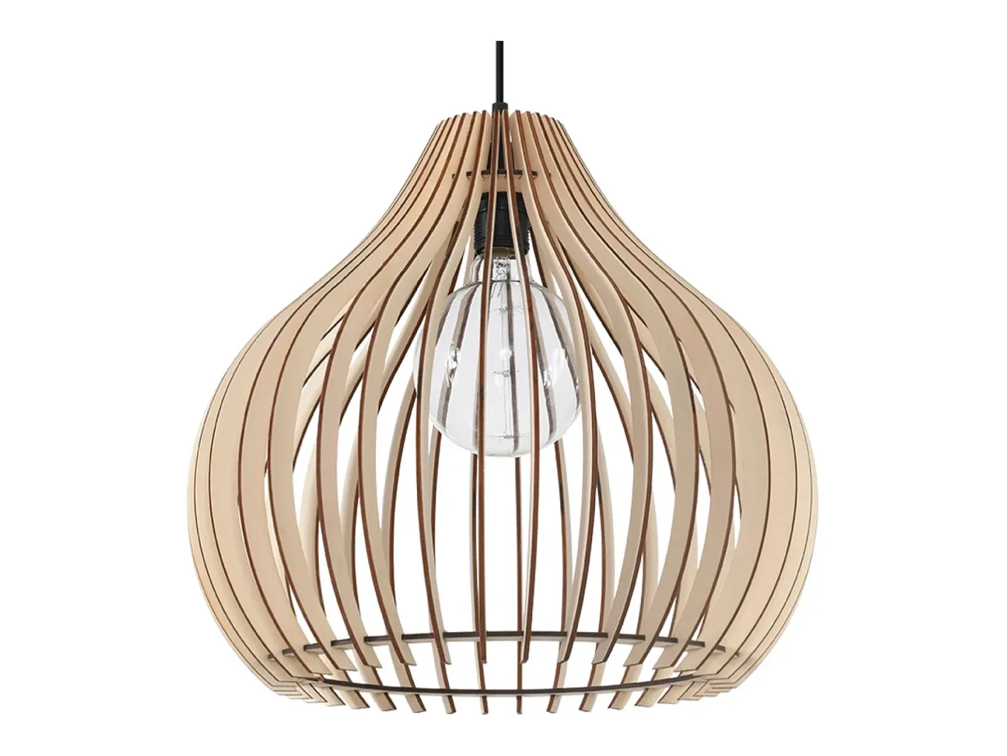 Discount Sollux Lighting Lámparas colgantes Novidera escandinavo de madera - 1 fuentes luminosas 3000K - L.40 x A.110 cm - madera natural Color natural claro