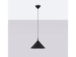 Sollux Lighting Lámpara Suspendida-Lámparas colgantes Paloa escandinavo de acero - 1 fuentes luminosas 3000K - L.30 x A.76 cm - Negro