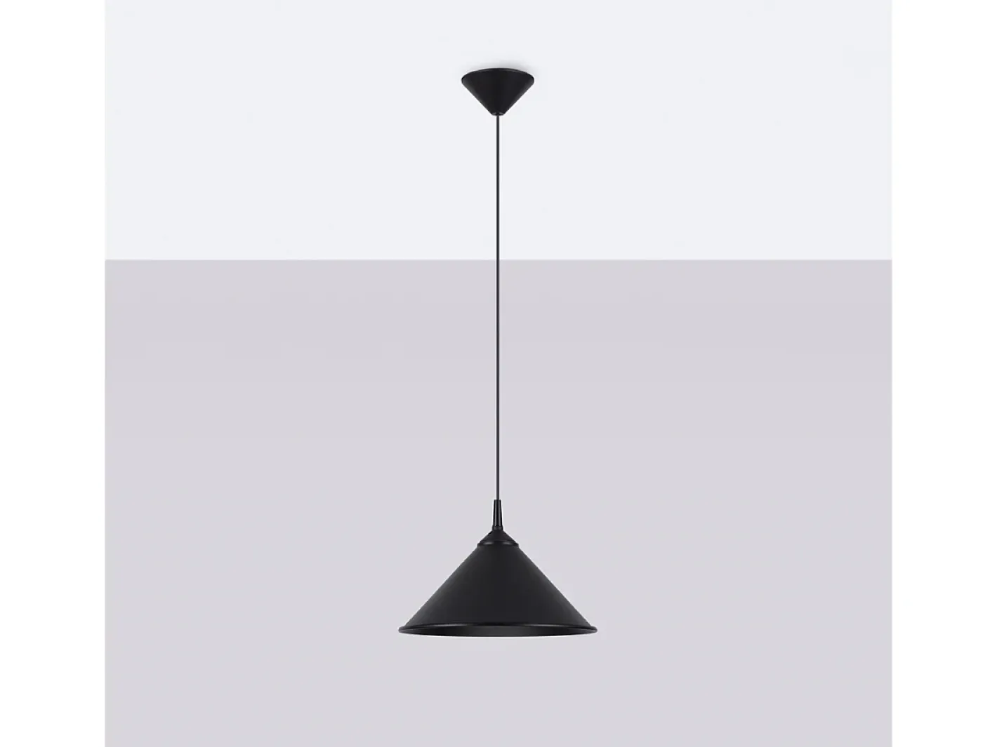 Sollux Lighting Lámpara Suspendida-Lámparas colgantes Paloa escandinavo de acero - 1 fuentes luminosas 3000K - L.30 x A.76 cm - Negro