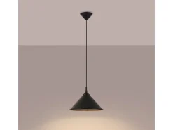 Sollux Lighting Lámparas colgantes Paloa escandinavo de acero - 1 fuentes luminosas 4000K - L.30 x A.76 cm - Negro Discount