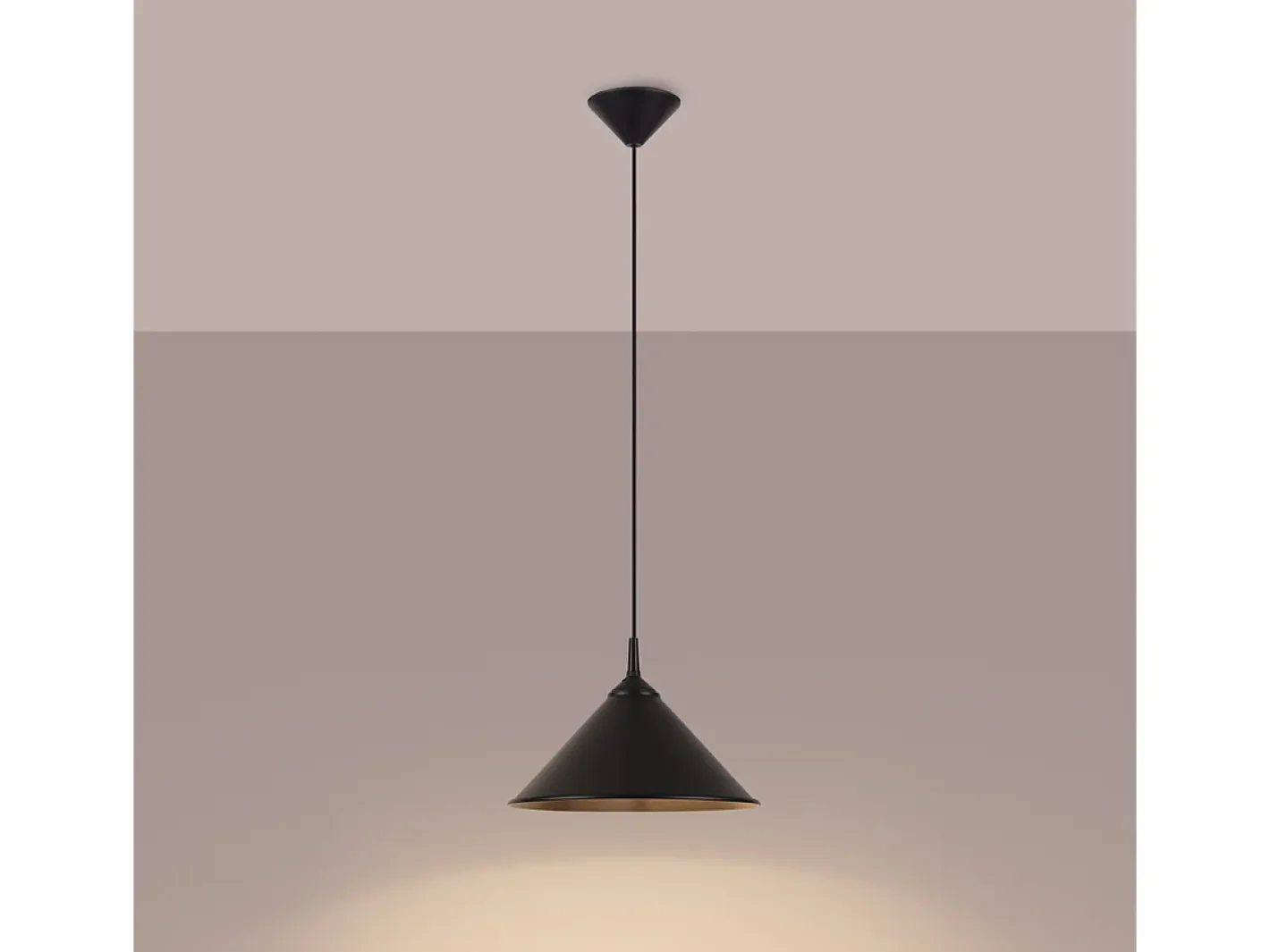 Sollux Lighting Lámparas colgantes Paloa escandinavo de acero - 1 fuentes luminosas 4000K - L.30 x A.76 cm - Negro Discount