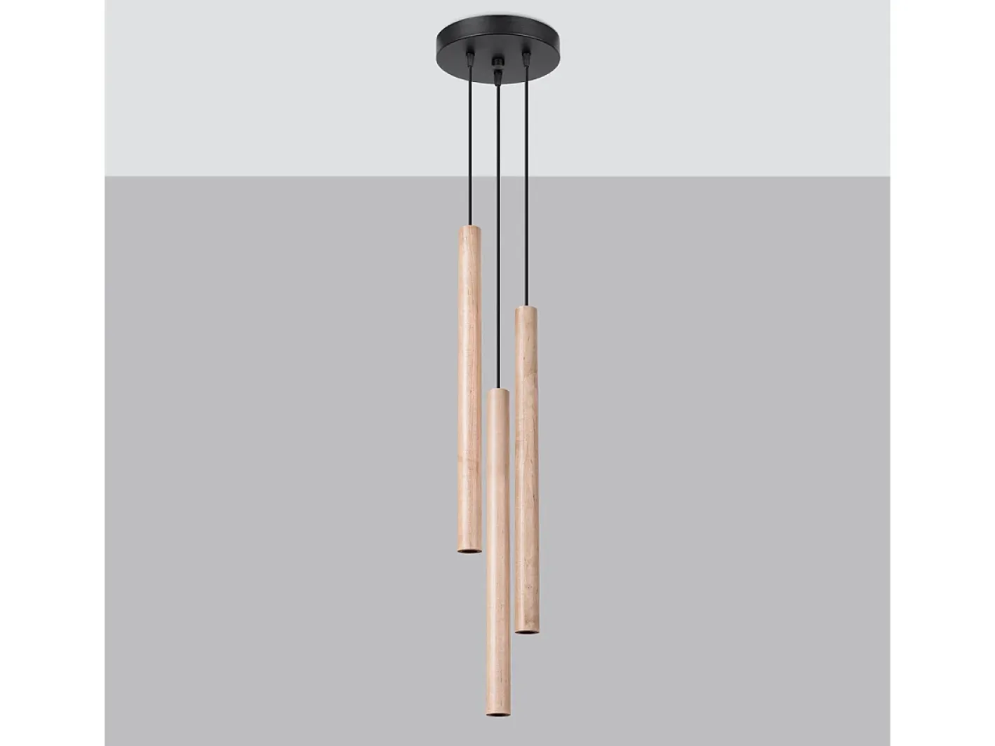 Hot Sollux Lighting Lámparas Colgantes Pastelo Moderno De Acero/Madera - 3 Fuentes Luminosas - L.19,5 X A.115 Cm - Madera Color natural claro