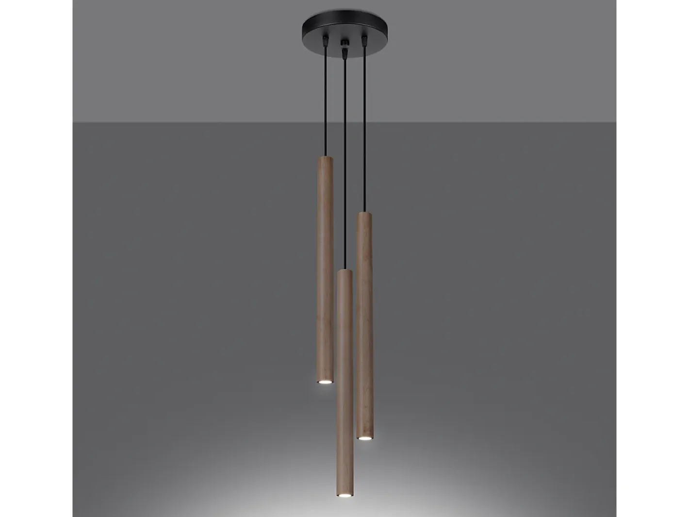 Hot Sollux Lighting Lámparas Colgantes Pastelo Moderno De Acero/Madera - 3 Fuentes Luminosas - L.19,5 X A.115 Cm - Madera Color natural claro