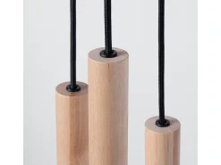 Sollux Lighting Lámparas Colgantes Pastelo Moderno De Acero/Madera - 5 Fuentes Luminosas - L.25 X A.110 Cm - Madera Color natural claro