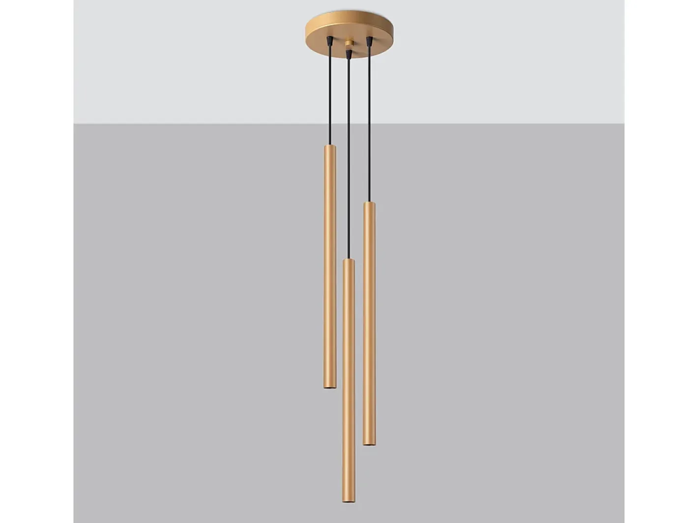 Sollux Lighting Lámparas Colgantes Pastelo Moderno De Acero - 3 Fuentes Luminosas - L.20 X A.115 Cm - Dorado Hot