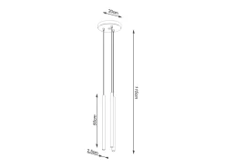 Sollux Lighting Lámparas Colgantes Pastelo Moderno De Acero - 3 Fuentes Luminosas - L.20 X A.115 Cm - Dorado Hot