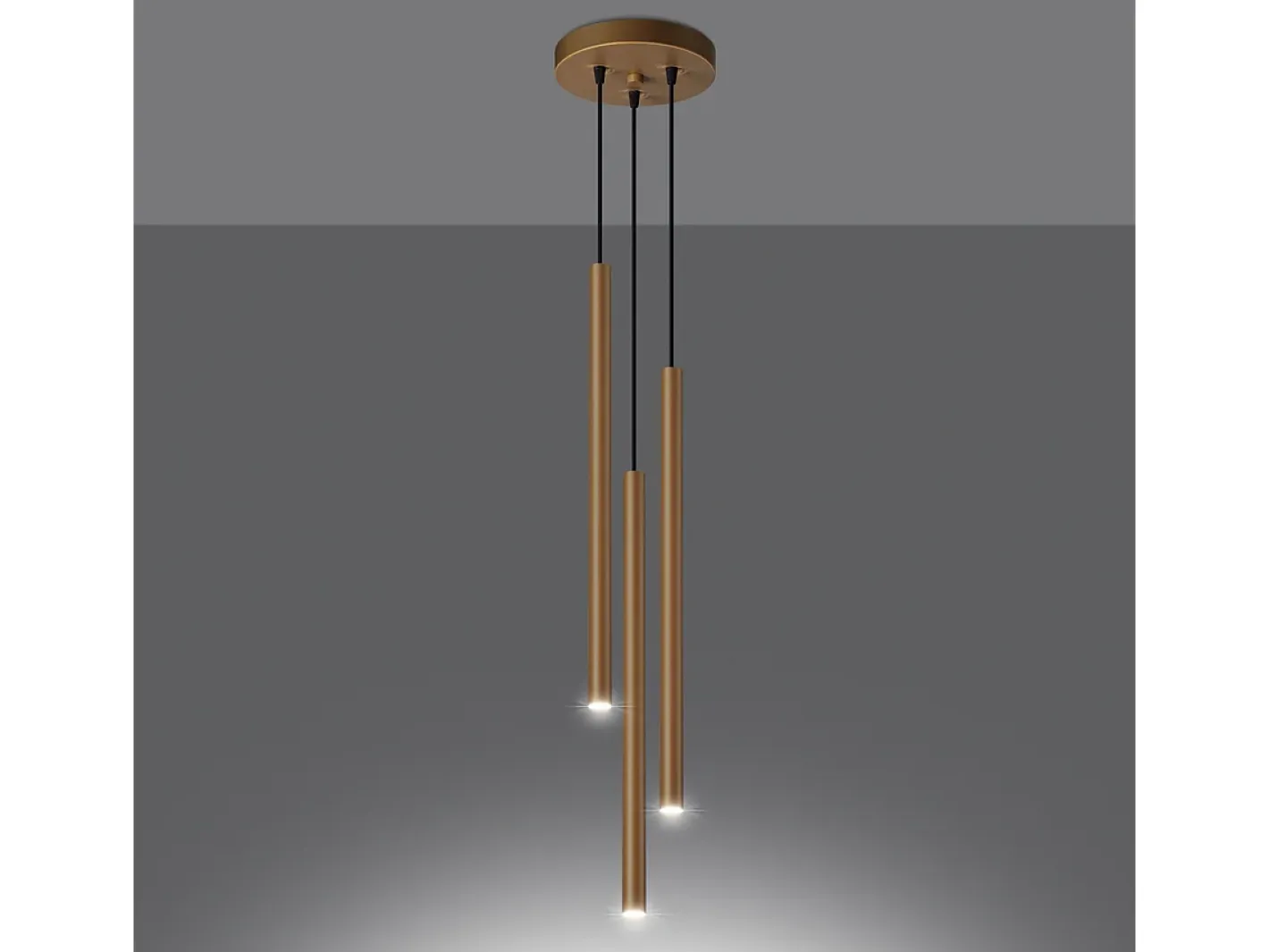 Sollux Lighting Lámparas Colgantes Pastelo Moderno De Acero - 3 Fuentes Luminosas - L.20 X A.115 Cm - Dorado Hot