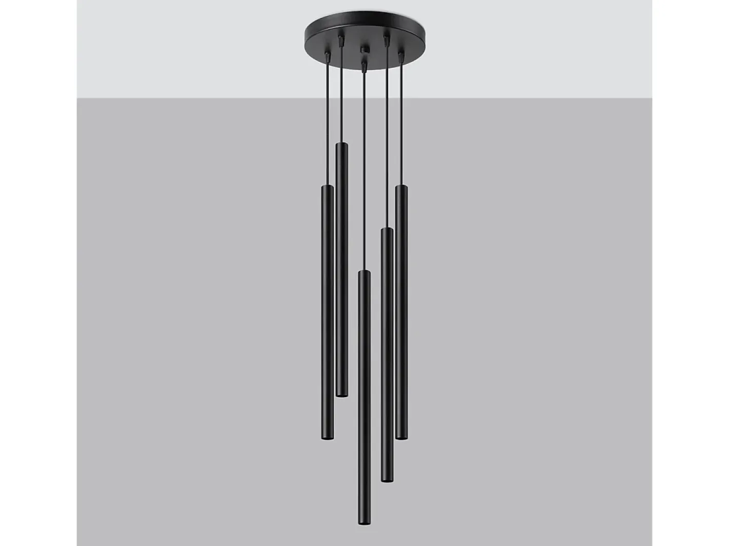 Sollux Lighting Lámpara Suspendida-Lámparas Colgantes Pastelo Moderno De Acero - 5 Fuentes Luminosas - L.25 X A.110 Cm - Negro