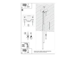 Clearance Sollux Lighting Lámparas Colgantes Pastelo Moderno De Acero - 3 Fuentes Luminosas - L.20 X A.90 Cm - Brillo Dorado