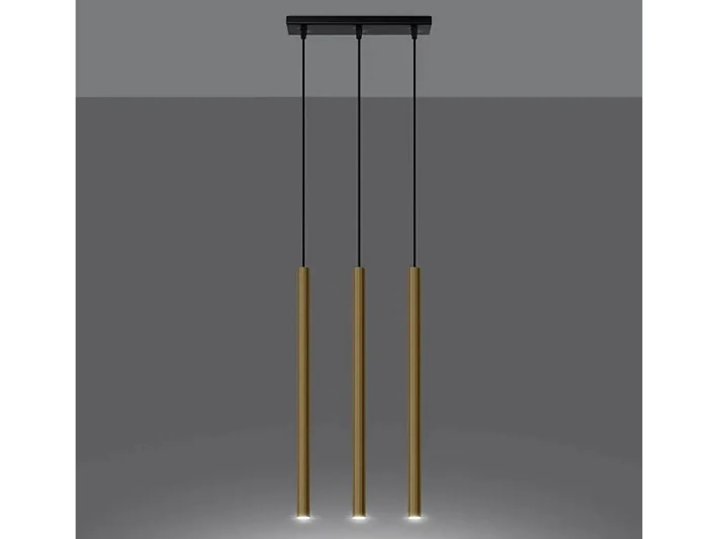 Best Sollux Lighting Lámparas Colgantes Pastelo Moderno De Acero - 3 Fuentes Luminosas - L.30 X A.90 Cm - Brillo Dorado