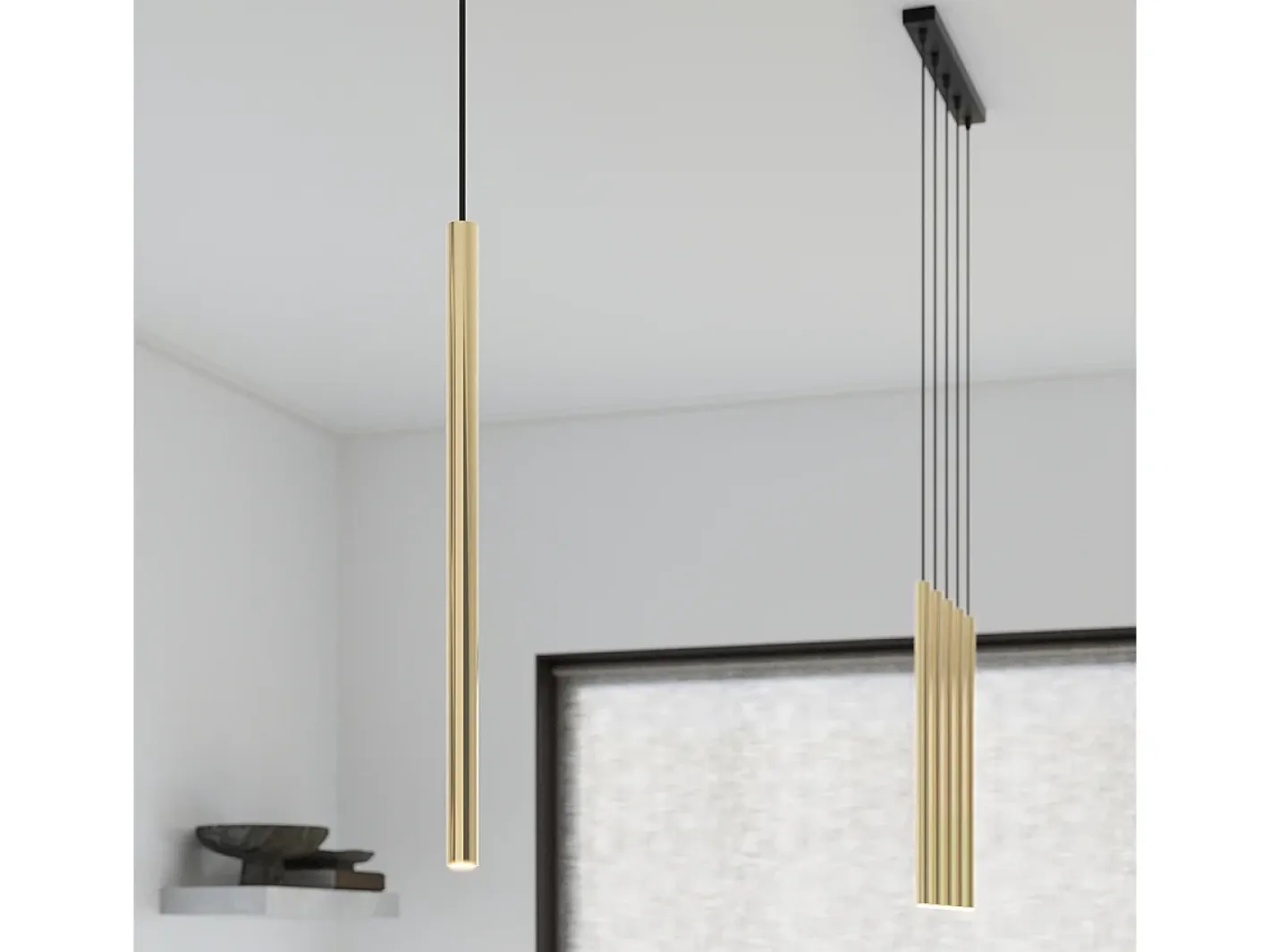 Best Sollux Lighting Lámparas Colgantes Pastelo Moderno De Acero - 3 Fuentes Luminosas - L.30 X A.90 Cm - Brillo Dorado