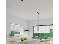 Sollux Lighting Lámparas Colgantes Pastelo Moderno De Acero - 1 Fuentes Luminosas - L.8 X A.100 Cm - Cromo Gris Clearance
