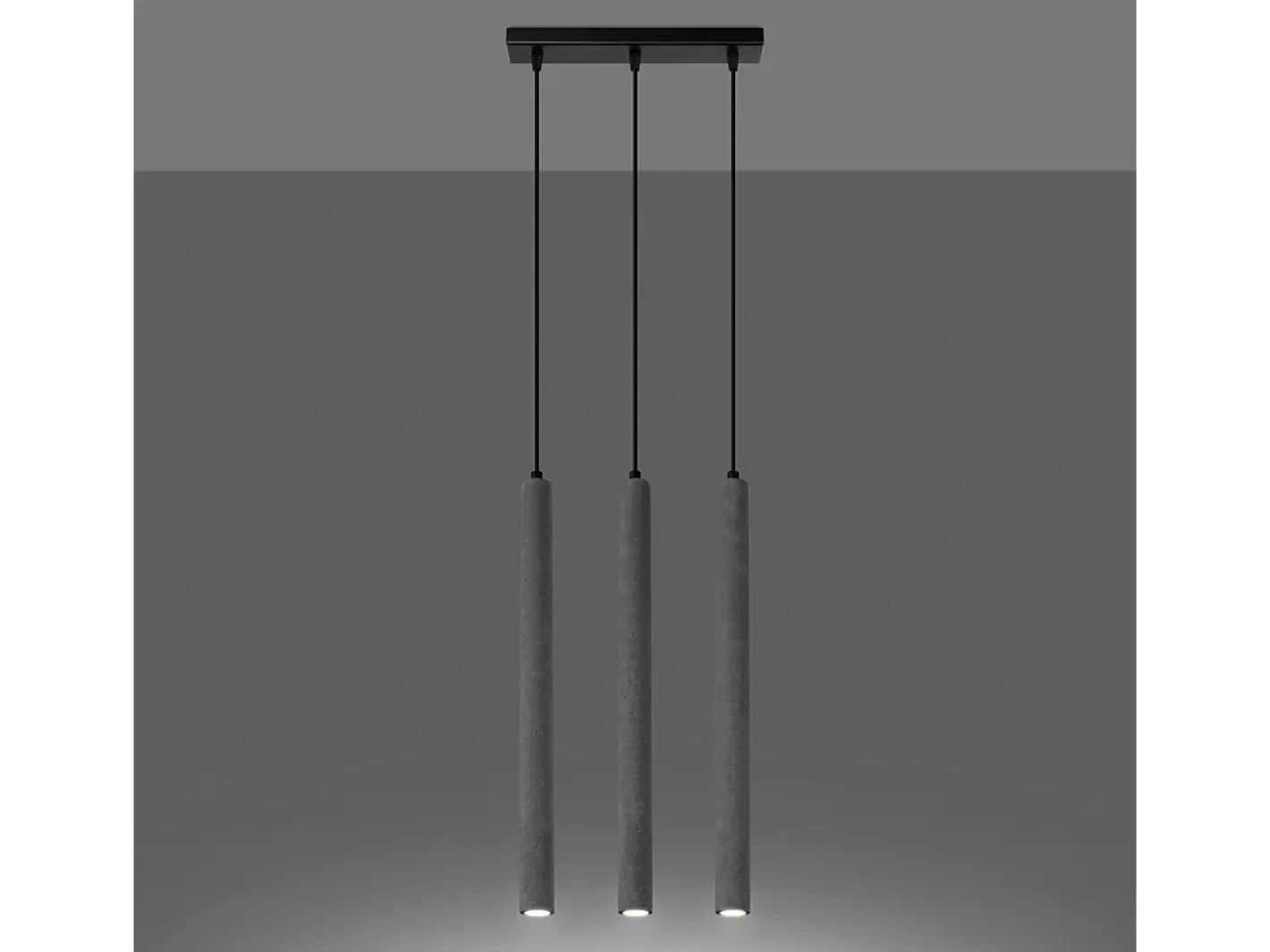 Sollux Lighting Lámparas Colgantes Pastelo Moderno De Concreto - 3 Fuentes Luminosas - L.30 X A.110 Cm - Gris Clearance