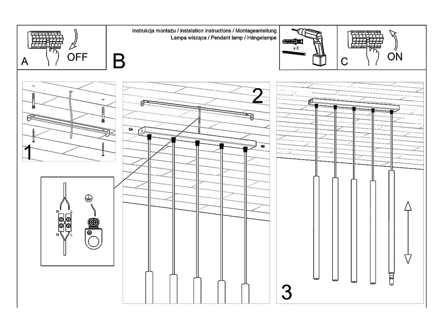 Sollux Lighting Lámpara Suspendida-Lámparas Colgantes Pastelo Moderno De Acero/Madera - 5 Fuentes Luminosas - L.45 X A.100 Cm - Madera Color natural claro