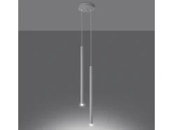 Best Sollux Lighting Lámparas Colgantes Pastelo Moderno De Acero - 2 Fuentes Luminosas - L.15 X A.118 Cm - Blanco