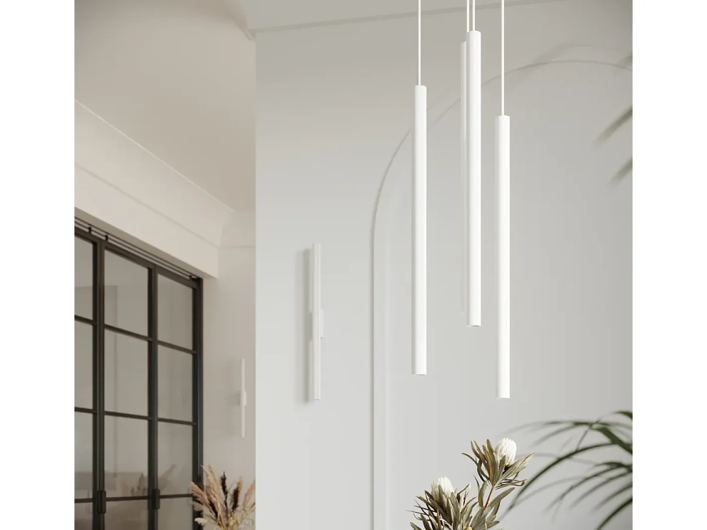 Best Sollux Lighting Lámparas Colgantes Pastelo Moderno De Acero - 2 Fuentes Luminosas - L.15 X A.118 Cm - Blanco