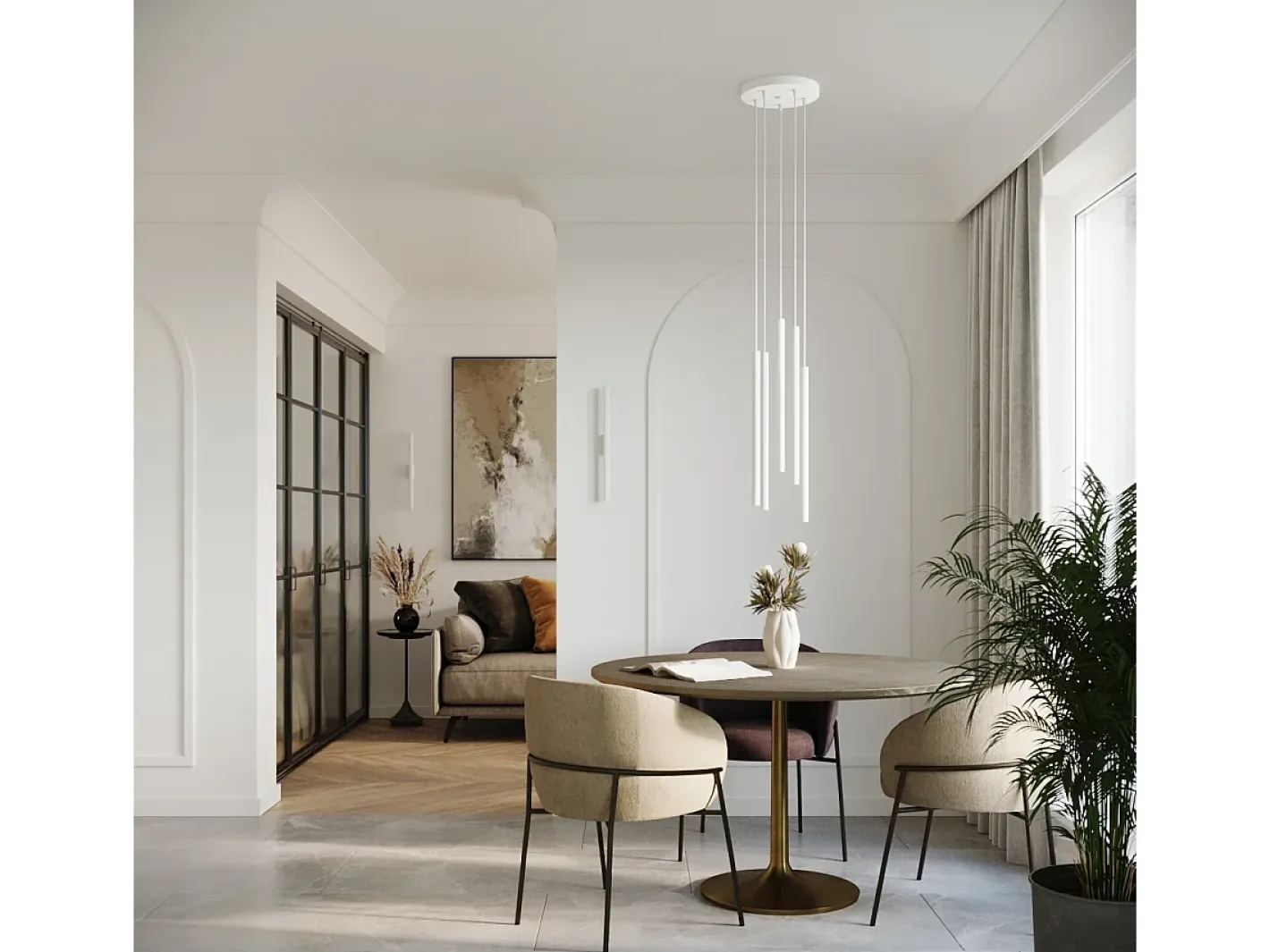 Best Sollux Lighting Lámparas Colgantes Pastelo Moderno De Acero - 2 Fuentes Luminosas - L.15 X A.118 Cm - Blanco