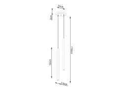 Best Sollux Lighting Lámparas Colgantes Pastelo Moderno De Acero - 2 Fuentes Luminosas - L.15 X A.118 Cm - Blanco