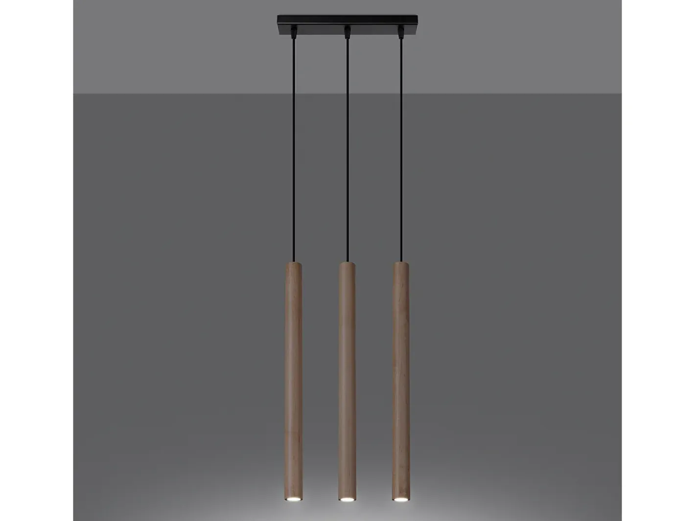 Sollux Lighting Lámparas Colgantes Pastelo Moderno De Acero/Madera - 3 Fuentes Luminosas - L.30 X A.110 Cm - Madera Color natural claro Discount