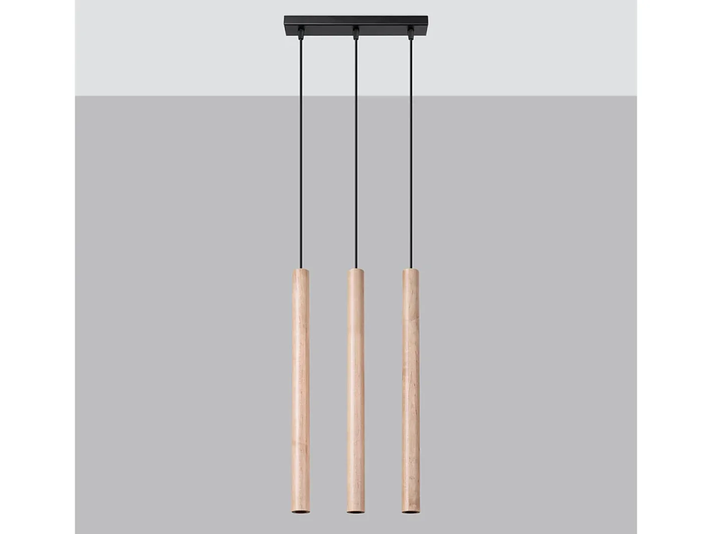 Sollux Lighting Lámparas Colgantes Pastelo Moderno De Acero/Madera - 3 Fuentes Luminosas - L.30 X A.110 Cm - Madera Color natural claro Discount